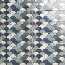 Mainzu Bellagio Escama Blu azulejo de parede 10x30 cm, Espanha, efeito metal - foto 1 - foto 2