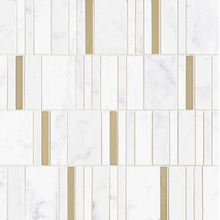 Marazzi Allmarble Wall M8HA Altissimo Mosaico Barcode Lux Mozaïek 40x40 cm, Italië, mozaieklook - foto 1 - foto 1