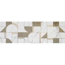 Marazzi Allmarble Wall M8T5 Golden White Satin Decoro Club Decoratie 40x120 cm, Italië - foto 1 - foto 1