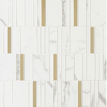 Marazzi Allmarble Wall M8H9 Statuario Barcode Lux Mozaïek 40x40 cm, Italië, mozaieklook - foto 1 - foto 1