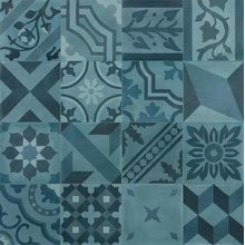Marazzi D_Segni Blend С000525688 M607_D_segniBlendDecoroMixAzzurro20X20 porcelanato 20x20 cm, Italia, imitación de azulejos hidráulicos - foto 1 - foto 1