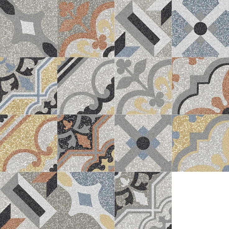 Marazzi D_Segni Scaglie С000514201 M1LJ_D_Segni Scaglie Decoro Mix 20x20 keramisk granitt 20x20 cm, Italia, terrazzo - foto 1 Marazzi D_Segni Scaglie С000514201 M1LJ_D_Segni Scaglie Decoro Mix 20x20 keramisk granitt 20x20 cm, Italia, terrazzo - foto 1