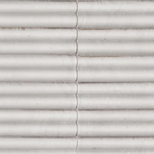 Marazzi Lume MP97 White 3D Swing Lux str porcelain tile 6x24 cm, Italy, brick  - photo 1 - photo 2