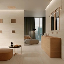 Marazzi Mystone Travertino 30x60, oglaserad porslinskeramik, Italien, travertin - interiörfoto 1 - foto 1