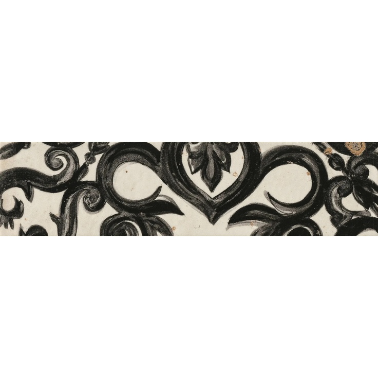 Marca Corona Miniature Fregio С000573503 J369_FREGIO NERO MAIOLICA gres porcelánový 6x24 cm, Itálie - fotografie 1 Marca Corona Miniature Fregio С000573503 J369_FREGIO NERO MAIOLICA gres porcelánový 6x24 cm, Itálie - fotografie 1