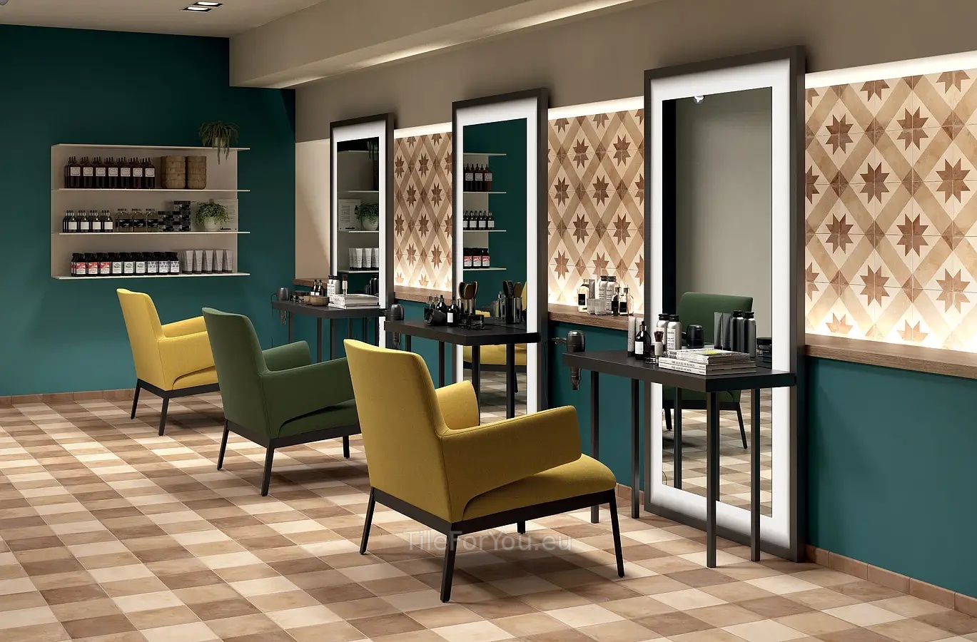 Marca Corona Terra 20x20, porcelanato esmaltado, Italia, concreto - foto de interior 1