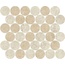 Margres Pure Stone С000540706 B25MCPS2A_PureStoneMosaicCirclesWhiteBeigeA28*32 Mosaic 28x32 cm, Portugal, other types of stone - photo 1