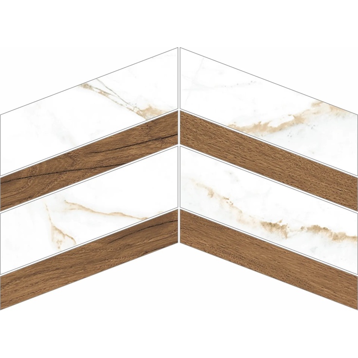 Museum Dual С000539175 32077_D.DUAL WHITE/PORTO CHEVRON/30X21,9/EP Mosaic 21,9x30 cm, Spain, other types of marble - photo 1 Museum Dual С000539175 32077_D.DUAL WHITE/PORTO CHEVRON/30X21,9/EP Mosaic 21,9x30 cm, Spain, other types of marble - photo 1