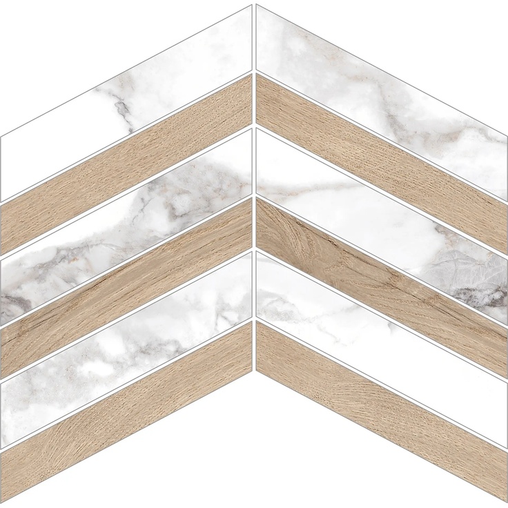 Museum Haute С000546959 31151_D.HAUTE WHITE/TAUPE CHEVRON/30X21,9/EP Mosaic 21,9x30 cm, Spain, other types of marble - photo 1 Museum Haute С000546959 31151_D.HAUTE WHITE/TAUPE CHEVRON/30X21,9/EP Mosaic 21,9x30 cm, Spain, other types of marble - photo 1