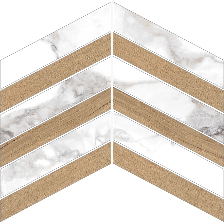 Museum Haute С000546957 31152_D.HAUTE WHITE/KALUA CHEVRON/30X21,9/EP Mosaic 21,9x30 cm, Spain, other types of marble - photo 1 Museum Haute С000546957 31152_D.HAUTE WHITE/KALUA CHEVRON/30X21,9/EP Mosaic 21,9x30 cm, Spain, other types of marble - photo 1
