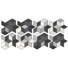 Mutina Tex С000203168 RERUN07_TexRunner(Black+grey&white) Мозаика 70x162 см, Италия, под ткань - фото 1 - фото 1