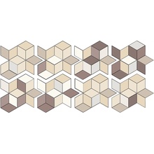 Mutina Tex С000203165 RERUN04_TexRunner(Cream+Brown&white) Мозаика 70x162 см, Италия, под ткань - фото 1 - фото 1