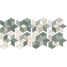 Mutina Tex С000203169 RERUN08_TexRunner(Olive+Cream&White) Мозаика 70x162 см, Италия, под ткань - фото 1 - фото 1