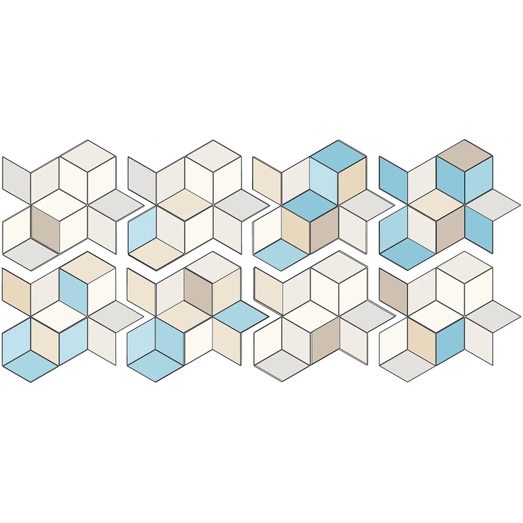 Mutina Tex С000203164 RERUN03_TexRunner( White+Blue&cream) Mozaik 70x162 cm, Italien, under stof - foto 1 Mutina Tex С000203164 RERUN03_TexRunner( White+Blue&cream) Mozaik 70x162 cm, Italien, under stof - foto 1