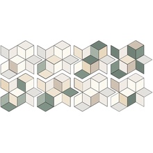 Mutina Tex С000203163 RERUN02_TexRunner(White+Olive&cream) Мозаика 70x162 см, Италия, под ткань - фото 1 - фото 1