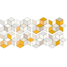 Mutina Tex С000203162 RERUN01_TexRunner (white+yellow&cream) Мозаика 70x162 см, Италия, под ткань - фото 1 - фото 1