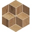 Novabell Nordic Wood С000589803 NDW002N_NdwEsagona3DWalnut/Blonde/Brown Mosaic 22,6x29,5 cm, Italy, wood look - photo 1 Novabell Nordic Wood С000589803 NDW002N_NdwEsagona3DWalnut/Blonde/Brown Mosaic 22,6x29,5 cm, Italy, wood look - photo 1