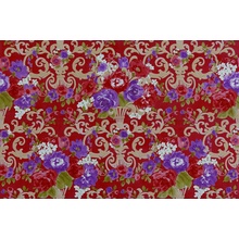 Petracer's Primavera Romana С000258006 PR D RO FIORI_65X97,7FiorituraSuRosso Dekor 65x97,7 cm, Italien, stoff - Foto 1 - Foto 1