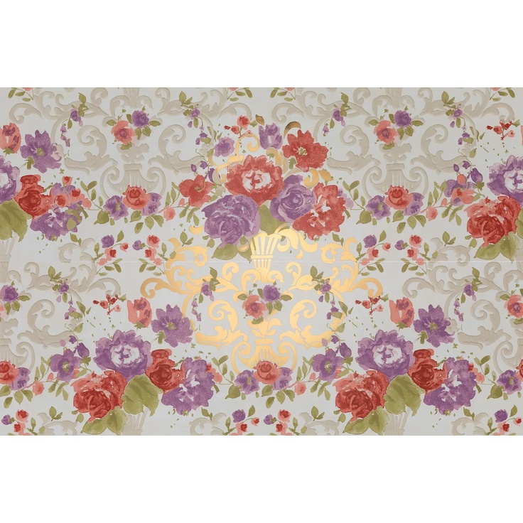 Petracer's Primavera Romana С000258009 PR DO BI FIORI_65X97,7FiorituraOroSuBianco Décor 65x97,7 cm, Italie, pour tissu - photo 1