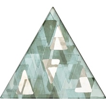 Petracer's Triangolo С000504573 TG D IMP PLA 09_TRIANGOLO IMPRESSIONI PLATINO SU VERDE Sisustus 17x17x17 cm, Italia - kuva 1 - kuva 1