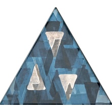 Petracer's Triangolo Impressioni Platino Su Azzurro Dekor 17x17 cm, Italien, granite look - foto 1 - foto 1