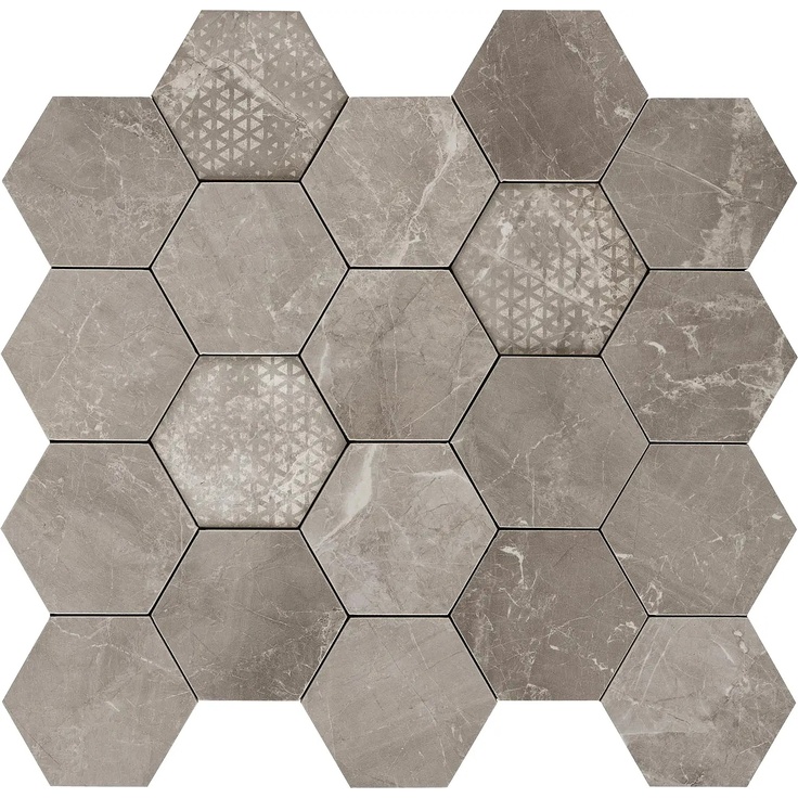 Piemme Majestic С000492630 02618_HexagonSupremeGreyLev Mozaika 34x36 cm, Włochy, inne rodzaje marmuru - zdjęcie 1 Piemme Majestic С000492630 02618_HexagonSupremeGreyLev Mozaika 34x36 cm, Włochy, inne rodzaje marmuru - zdjęcie 1