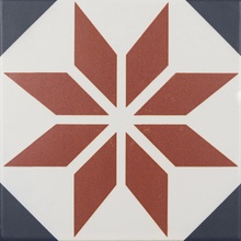 Pissano Hydraulic Collection С000543022 0000000202_FontenayRed15X15 porcelain tile 15x15 cm, Spain, hydraulic tile imitation - photo 1 - photo 1