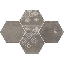 Provenza Gesso E3F3 Esagona Patchwork Black Velvet Dekor 25,5x29,4 cm, Itálie - fotografie 1 - foto 1