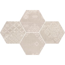 Provenza Gesso E3F0 Esagona Patchwork Natural White Dekor 25,5x29,4 cm, Itálie - fotografie 1 - foto 1