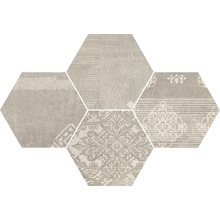 Provenza Gesso E3F2 Esagona Patchwork Pearl Grey Dekor 25,5x29,4 cm, Itálie - fotografie 1 - foto 1