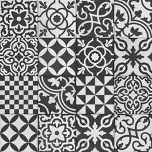 Ragno Contrasti С000478414 R7GZ_ContrastiAntraciteDecoroMix20X20 porcelain tile 20x20 cm, Italy, hydraulic tile imitation - photo 1 - photo 1