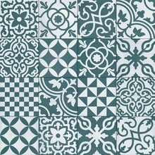 Ragno Contrasti С000478415 R7H4_ContrastiOttanioDecoroMix20X20 porcelain tile 20x20 cm, Italy, hydraulic tile imitation - photo 1 - photo 1