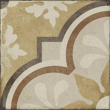 Ragno Ottocento С000439185 R86U_OTTOCENTO DECORO TAPPETO 4 AMBRA 20X20 gres porcelanato 20x20 cm, Itália, imitação de azulejo hidráulico - foto 1 - foto 1