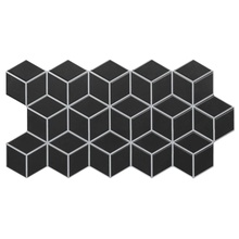 Realonda Rhombus С000492208 RHOMBUS BLACK Mozaikk 26,5x51 cm, Spania, monokrom - foto 1 - foto 1