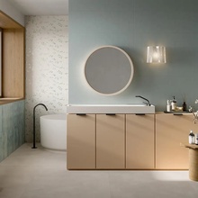 Rondine Brio 33,3x100 см, glassert keramisk granittflis, Italia, monokrom - interiørfoto 1 - foto 4
