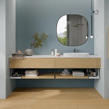 Rondine Brio 33,3x100 см, glassert keramisk granittflis, Italia, monokrom - interiørfoto 1 - foto 2