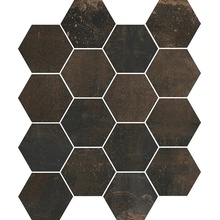 Sant'Agostino Oxidart С000420674 CSAHOXBL26_HexagonOxidartBlack Mosaico 26x30 cm, Itália, metal e ferrugem - foto 1 - foto 1