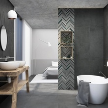 Savoia Italia Ceramica Dorset 21,6x43,5, geglazuurd keramisch graniet, Italië, beton - interieurfoto 1 - foto 2