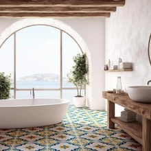 Savoia Italia Ceramica Riggiole Napoletane 22x22, geglazuurd keramisch graniet, Italië - interieurfoto 1 Savoia Italia Ceramica Riggiole Napoletane 22x22, geglazuurd keramisch graniet, Italië - interieurfoto 1 - foto 1