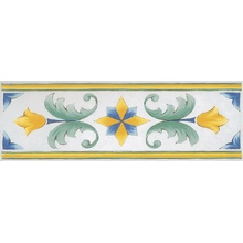 Savoia Italia Ceramica Riggiole Napoletane С000591007 SLMA357_Dec. Santa Chiara Listello 7x22 Dekor 7x22 cm, Italia - foto 1 - foto 1