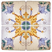 Scianna Maioliche Repro С000096038 PiastrelleMaiolicheRepro_062/A Decoración 10x10 cm, Italia, craquelado - foto 1 - foto 1