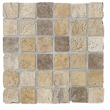 Settecento Azteca С000065540 B6546-_Mosaico5x5imixsabbia/Bruno/Avorio Mozaïek 32,7x32,7 cm, Italië, andere soorten steen - foto 1 - foto 1