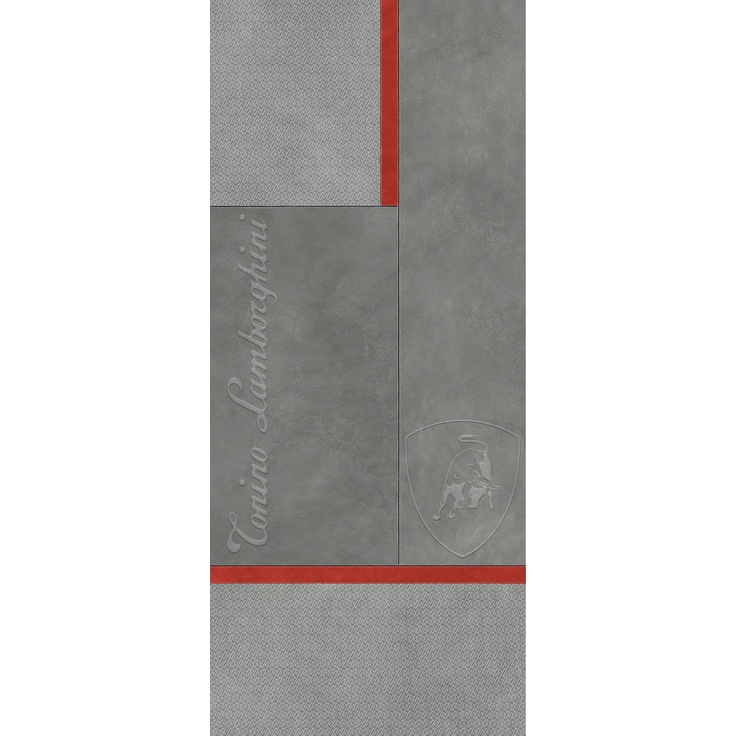 Tonino Lamborghini Korium С000542658 167562_120X280 GREY RED SQUARE LOGO porcelain tile 120x280 cm, Italy, leather - photo 1