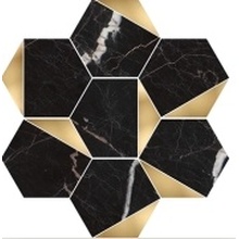 Vallelunga Cava 6001228 Nero Lusso Esag Tri Or T7 Mosaic 28x30 cm, Italy, marble look - photo 1 - photo 1