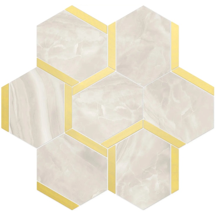 Vallelunga Nolita С000478480 6001119_EsagonaBac.SatinOro Mozaik 28x30 cm, Italien, guld og ædelmetaller - foto 1 Vallelunga Nolita С000478480 6001119_EsagonaBac.SatinOro Mozaik 28x30 cm, Italien, guld og ædelmetaller - foto 1