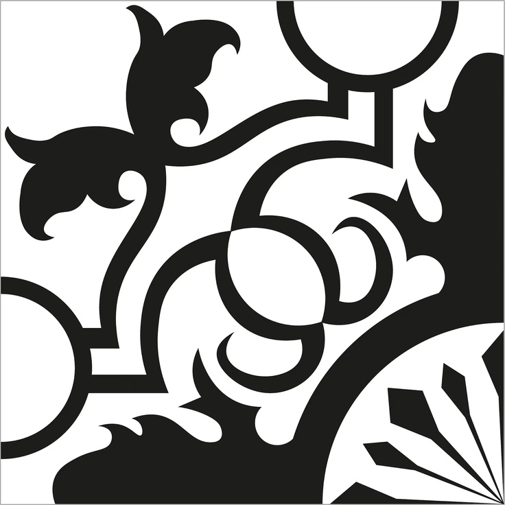 Valmori Hydraulicart С000548834 b&w flo pattern 9 porcelain tile 20x20 cm, Italy, hydraulic - photo 1 Valmori Hydraulicart С000548834 b&w flo pattern 9 porcelain tile 20x20 cm, Italy, hydraulic - photo 1