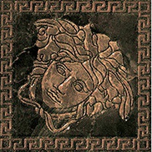 Versace Marble 240383 Tozzetto Medusa Nero Lev Inzetstuk 14,4x14,4 cm, Italië, behang  - foto 1 - foto 1