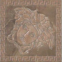 Versace Marble 240387 Tozzetto Medusa Marrone Lev Inzetstuk 14,4x14,4 cm, Italië, behang  - foto 1 - foto 1