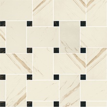 Versace Marble 240531 Mosaico Intreccio Bianco/Nero Decoratie 29,1x29,1 cm, Italië, mozaieklook - foto 1 - foto 1
