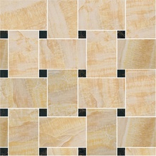 Versace Marble 240532 Mosaico Intreccio Oro/Nero Decoratie 29,1x29,1 cm, Italië, mozaieklook - foto 1 - foto 1
